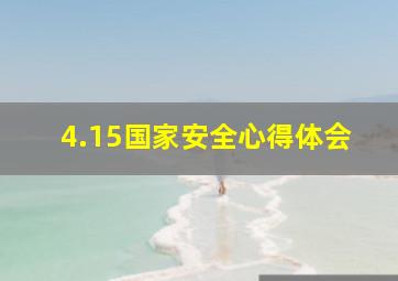 4.15国家安全心得体会