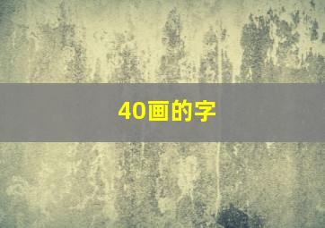 40画的字