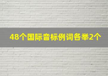 48个国际音标例词各举2个