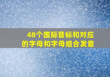 48个国际音标和对应的字母和字母组合发音