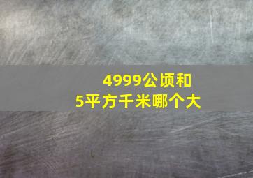 4999公顷和5平方千米哪个大