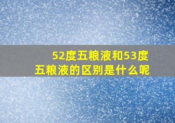 52度五粮液和53度五粮液的区别是什么呢