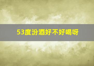 53度汾酒好不好喝呀