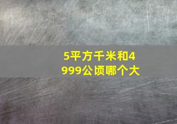 5平方千米和4999公顷哪个大