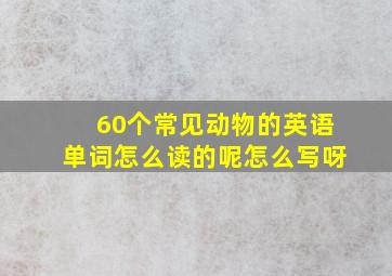 60个常见动物的英语单词怎么读的呢怎么写呀