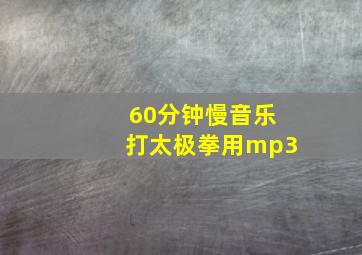 60分钟慢音乐打太极拳用mp3