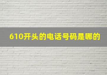 610开头的电话号码是哪的