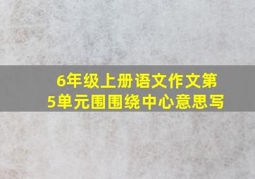 6年级上册语文作文第5单元围围绕中心意思写