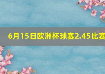 6月15日欧洲杯球赛2.45比赛