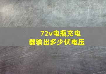 72v电瓶充电器输出多少伏电压