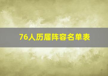 76人历届阵容名单表