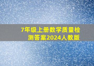 7年级上册数学质量检测答案2024人教版