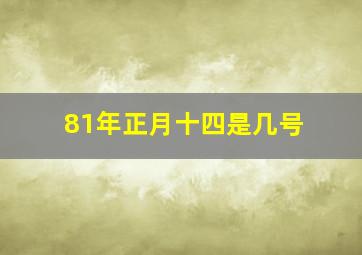 81年正月十四是几号