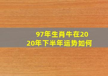 97年生肖牛在2020年下半年运势如何