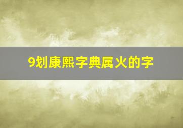 9划康熙字典属火的字