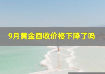 9月黄金回收价格下降了吗