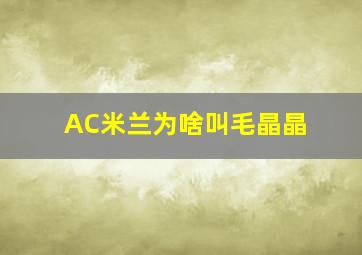 AC米兰为啥叫毛晶晶