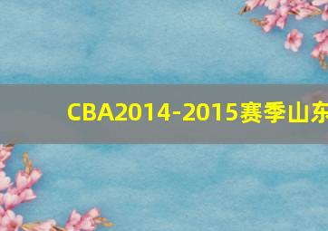 CBA2014-2015赛季山东