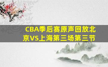 CBA季后赛原声回放北京VS上海第三场第三节