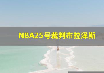 NBA25号裁判布拉泽斯