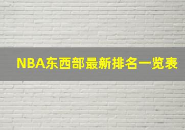 NBA东西部最新排名一览表