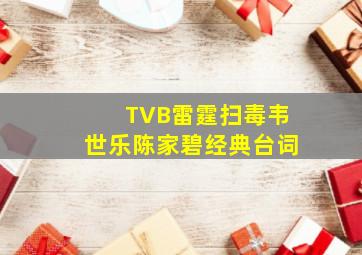 TVB雷霆扫毒韦世乐陈家碧经典台词