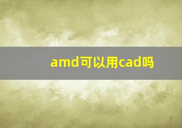 amd可以用cad吗