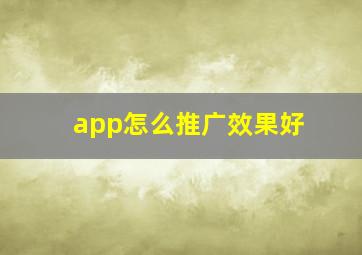 app怎么推广效果好