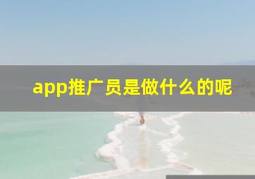 app推广员是做什么的呢