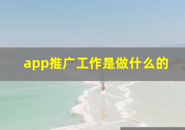 app推广工作是做什么的