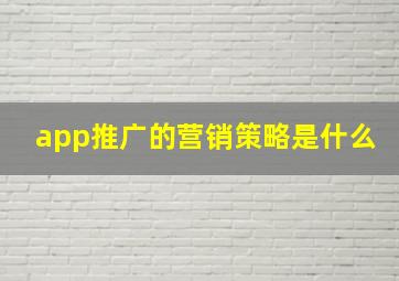 app推广的营销策略是什么