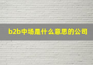 b2b中场是什么意思的公司