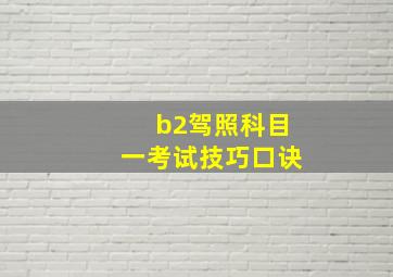 b2驾照科目一考试技巧口诀