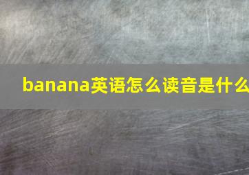 banana英语怎么读音是什么