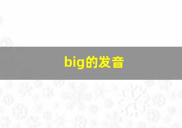 big的发音