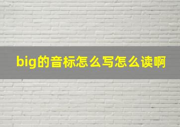 big的音标怎么写怎么读啊