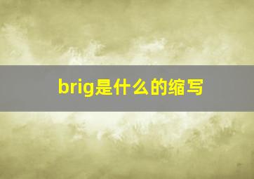 brig是什么的缩写