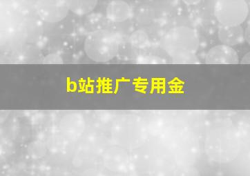 b站推广专用金