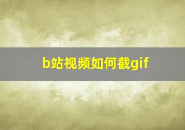 b站视频如何截gif