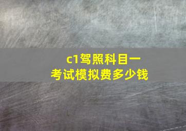 c1驾照科目一考试模拟费多少钱