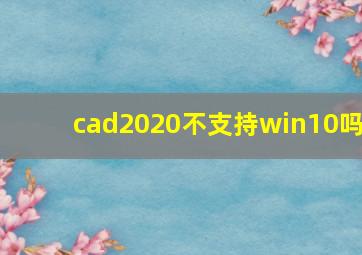 cad2020不支持win10吗