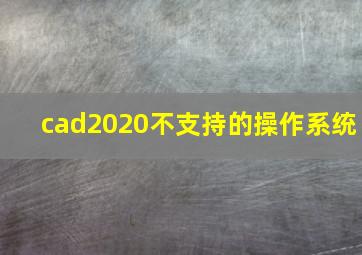 cad2020不支持的操作系统