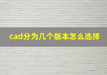 cad分为几个版本怎么选择