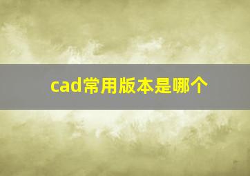 cad常用版本是哪个