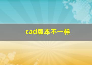 cad版本不一样