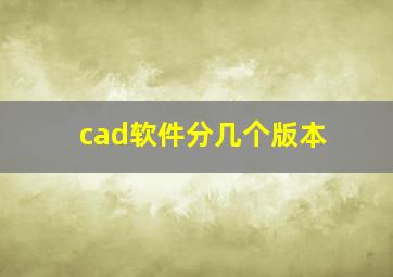 cad软件分几个版本