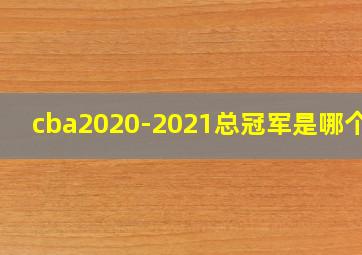 cba2020-2021总冠军是哪个队