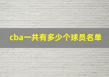 cba一共有多少个球员名单