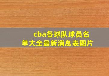 cba各球队球员名单大全最新消息表图片