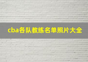 cba各队教练名单照片大全